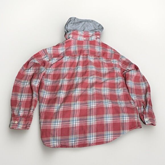 American Eagle Super Soft Flannel Shacket Mens XL Hooded Red Plaid Cotton - Picture 5 of 7